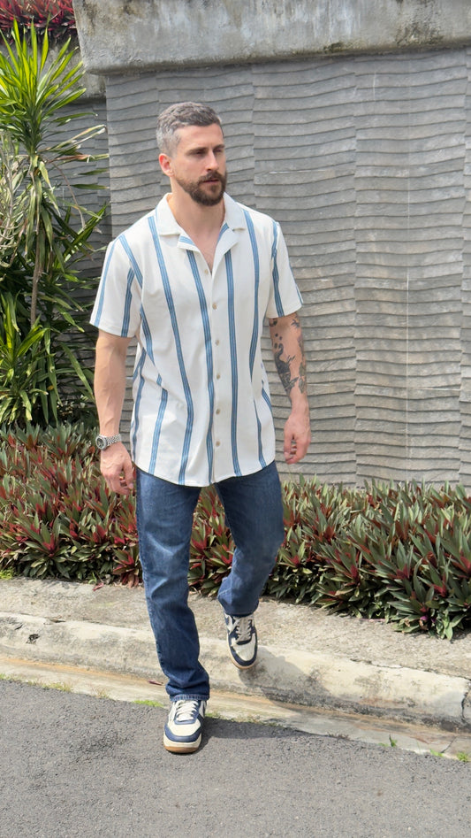 Riviera Shirt (Blanco y Azul)