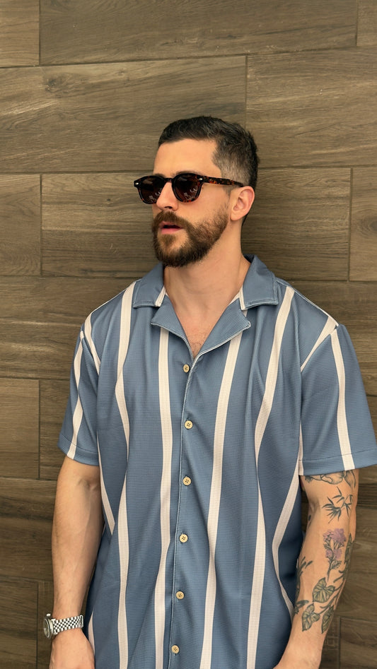 Riviera Shirt (Azul y Crema)