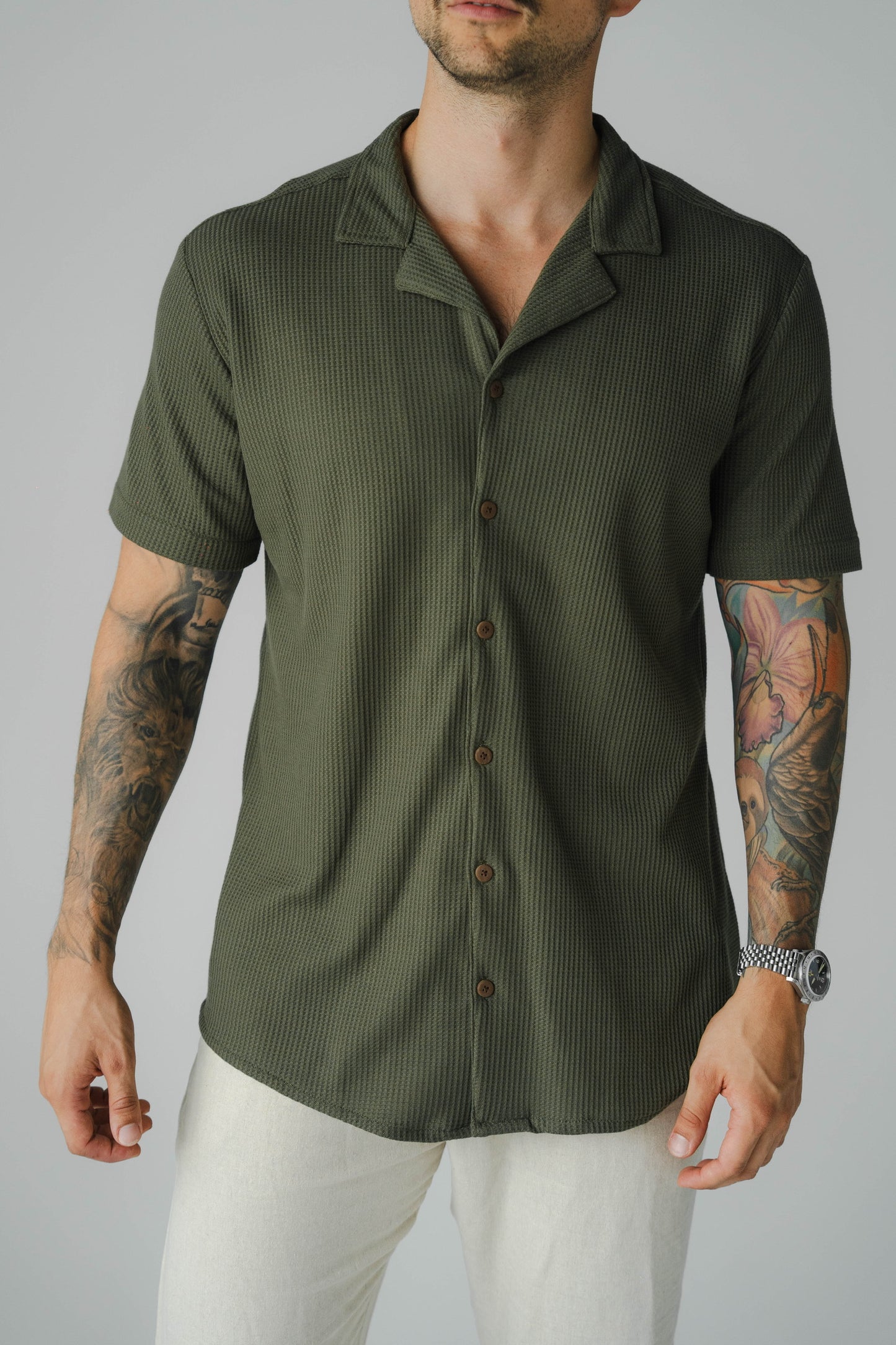 Waffle Shirt Verde Oscuro
