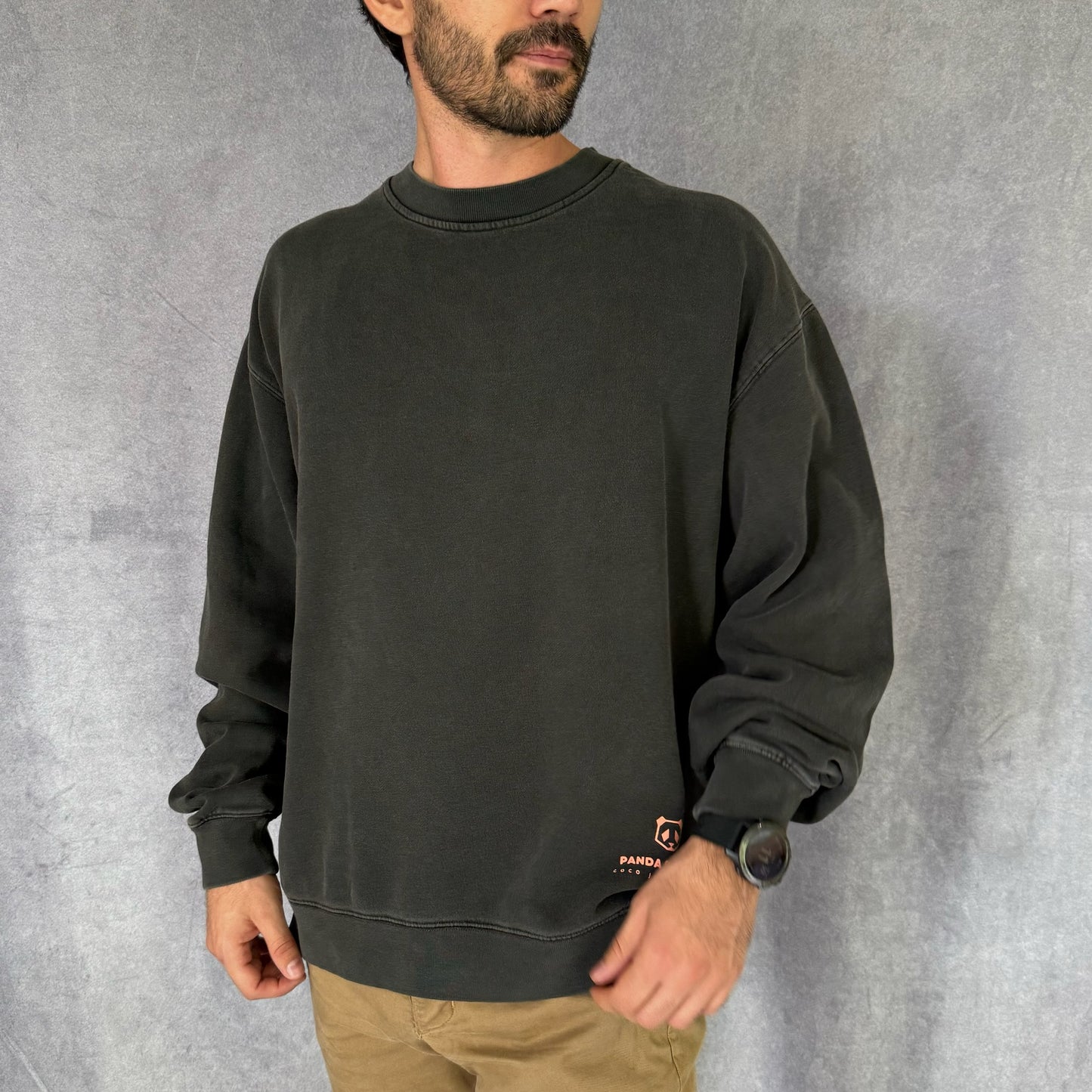 Panda Sweater Negro Retro