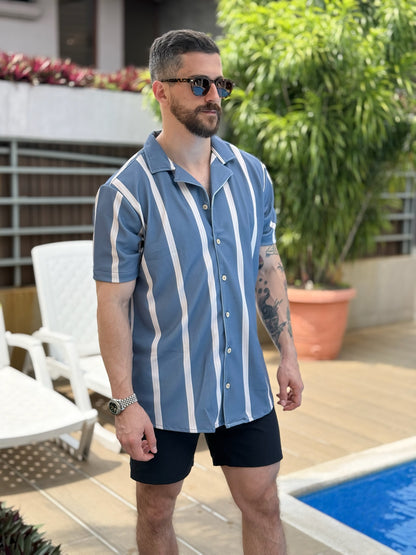 Riviera Shirt (Azul y Crema)