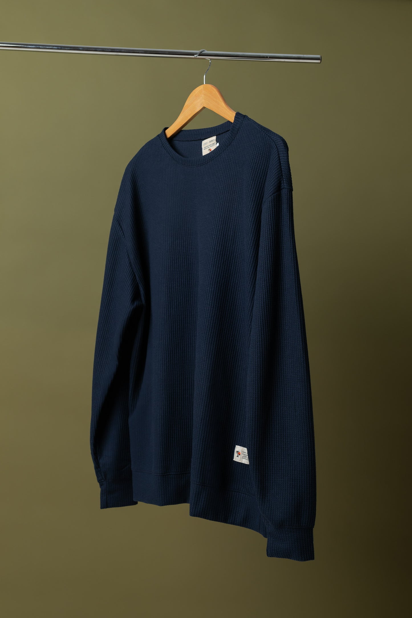 Waffle Pullover Navy