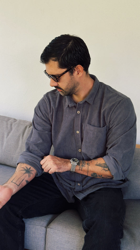 River Cord Shirt - Azul Grisáceo