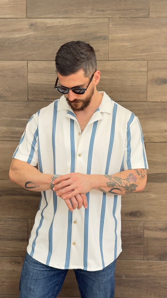 Riviera Shirt (Blanco y Azul)