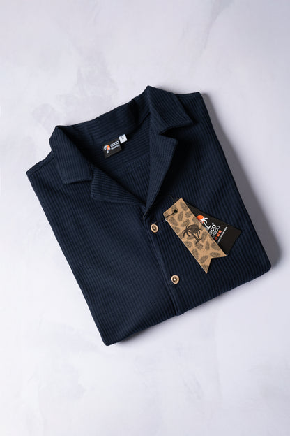 Waffle Shirt Azul Oscuro