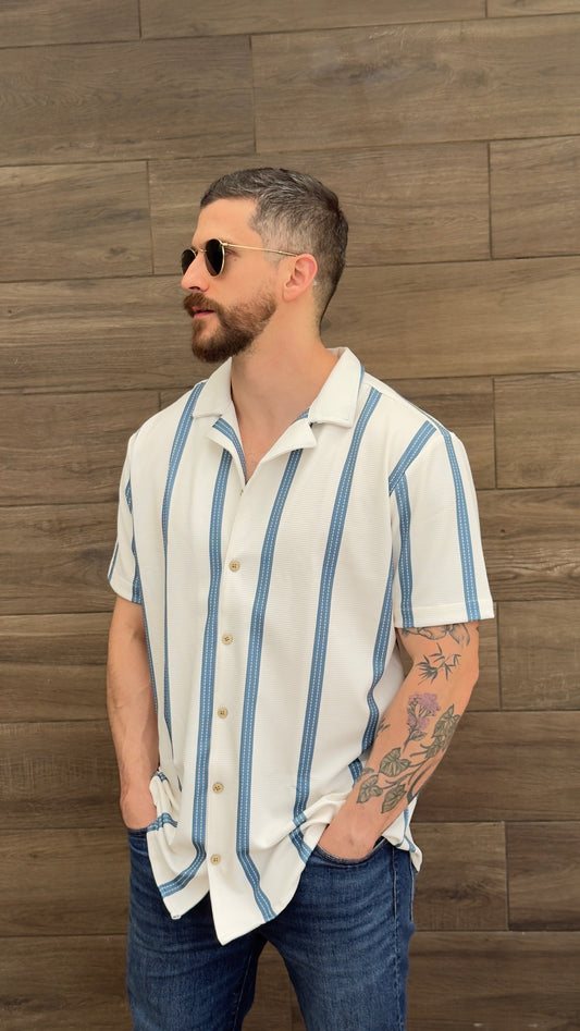 Riviera Shirt (Blanco y Azul)