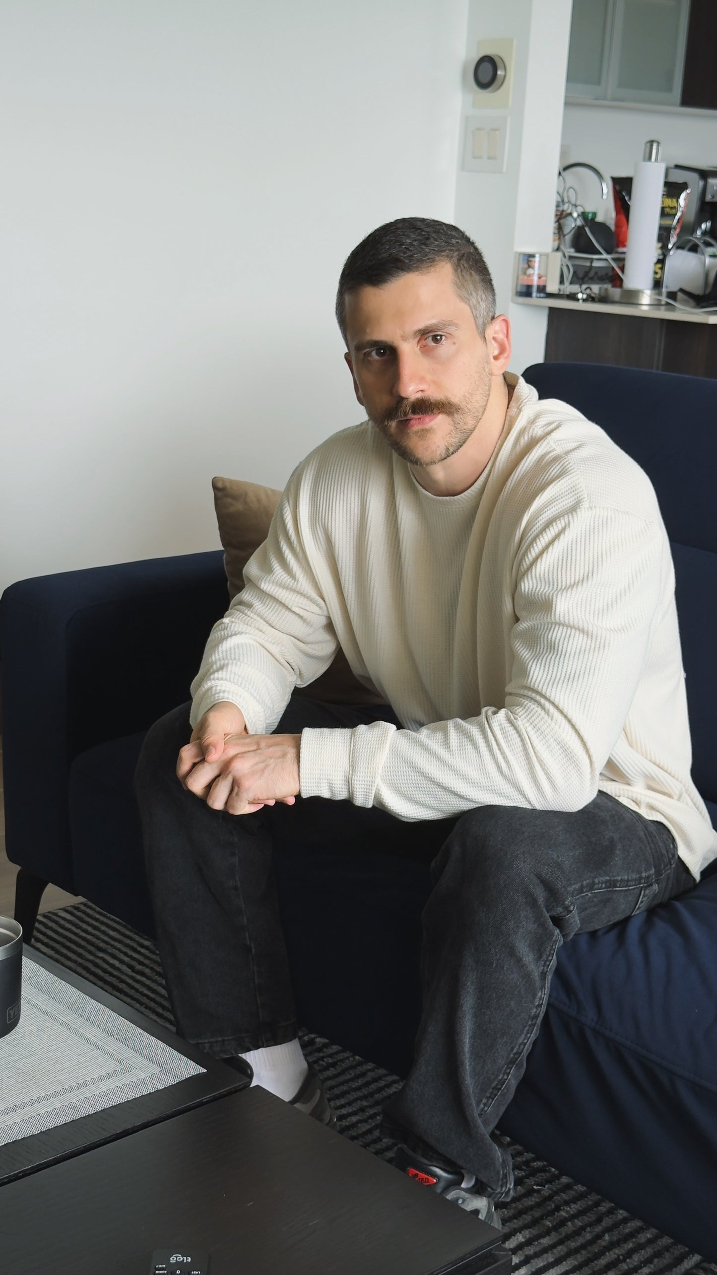 Waffle Pullover Crema