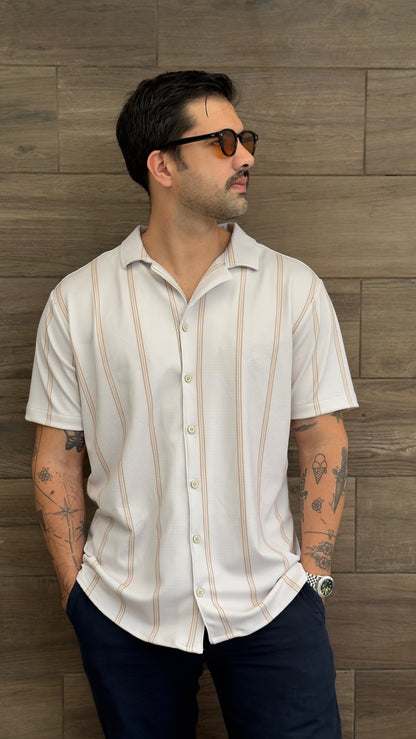 Riviera Shirt (Crema y Khaki)