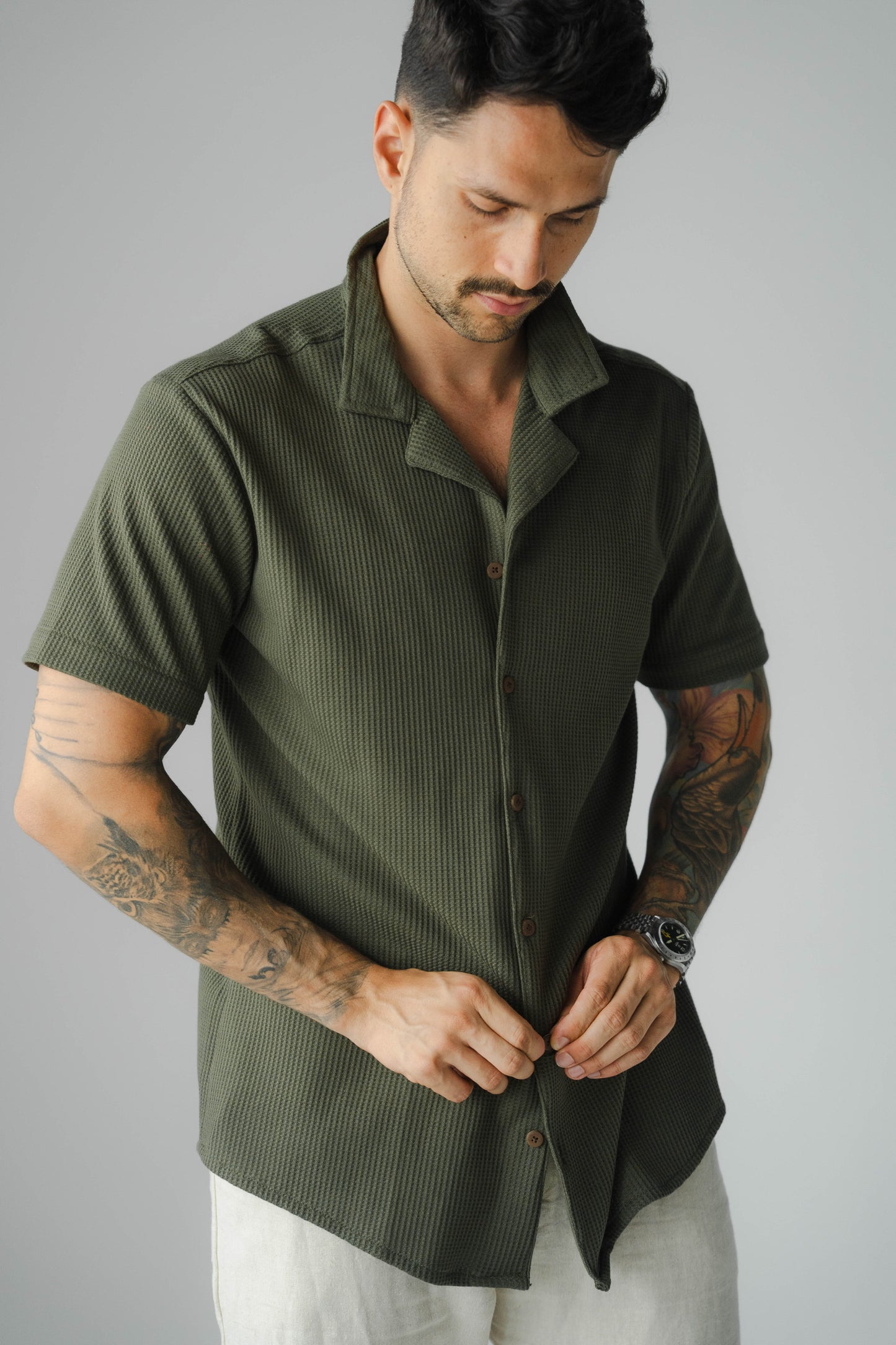 Waffle Shirt Verde Oscuro