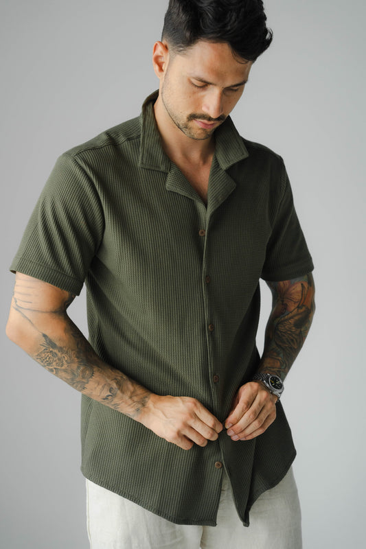 Waffle Shirt Verde Oscuro