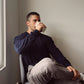 Waffle Pullover Navy