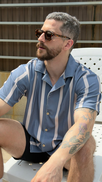 Riviera Shirt (Azul y Crema)