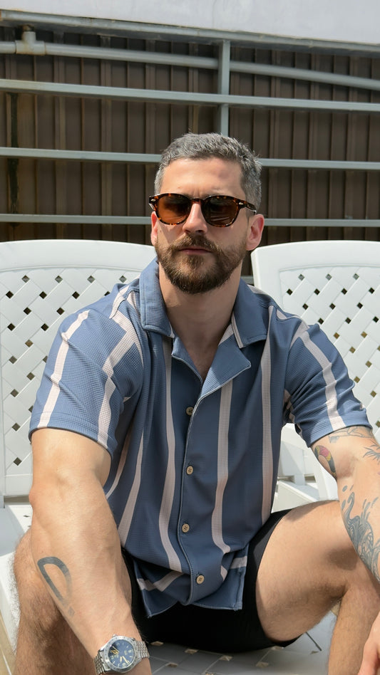 Riviera Shirt (Azul y Crema)