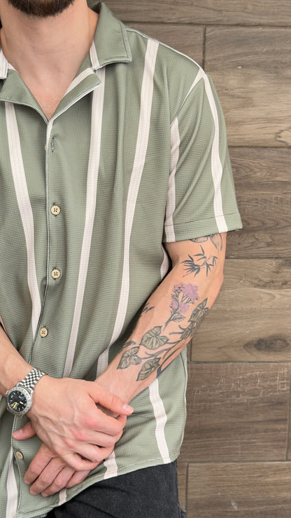 Riviera Shirt (Verde y Crema)