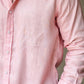 Camisa de lino triblend manga larga color rosado