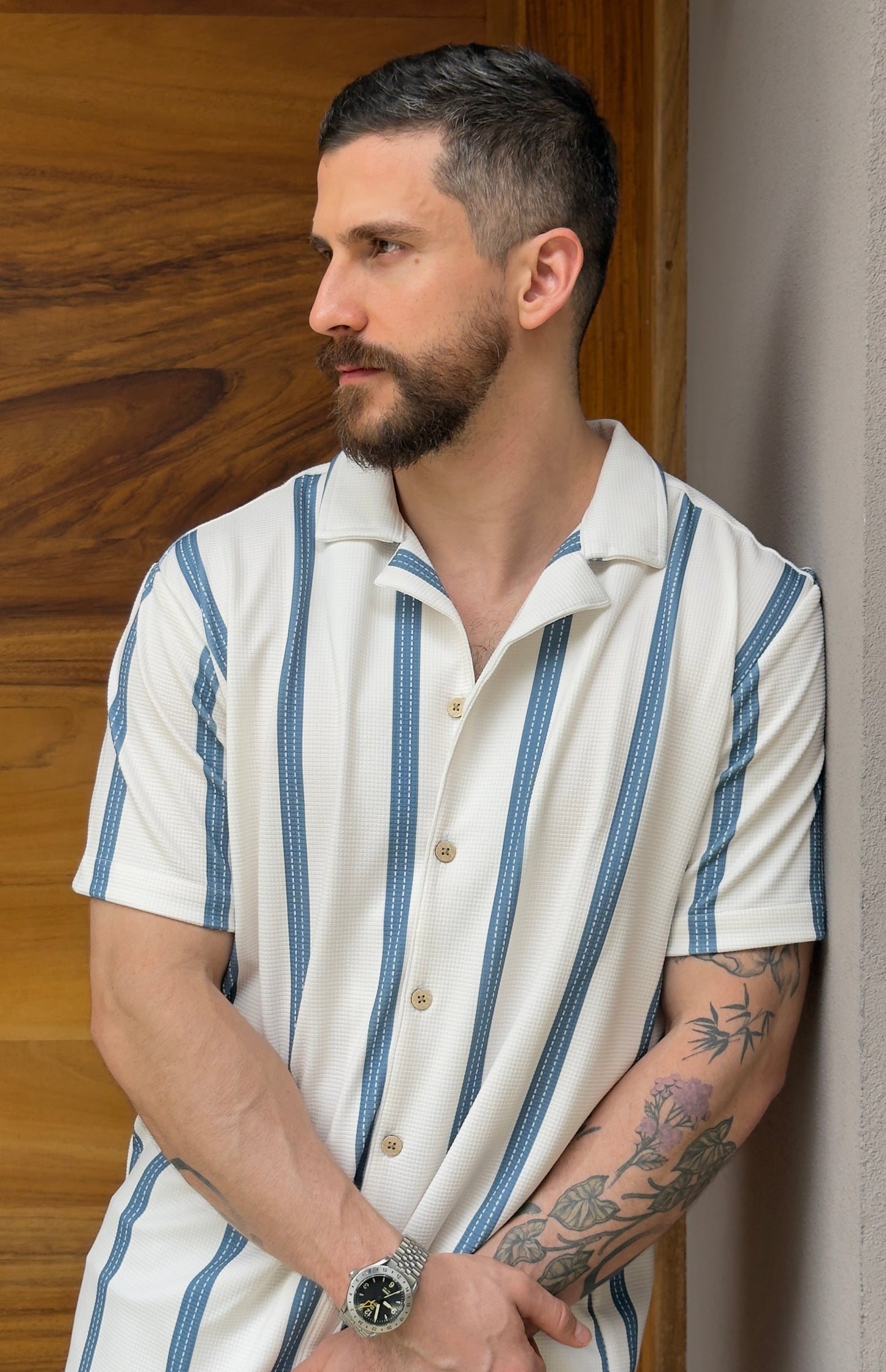 Riviera Shirt (Blanco y Azul)