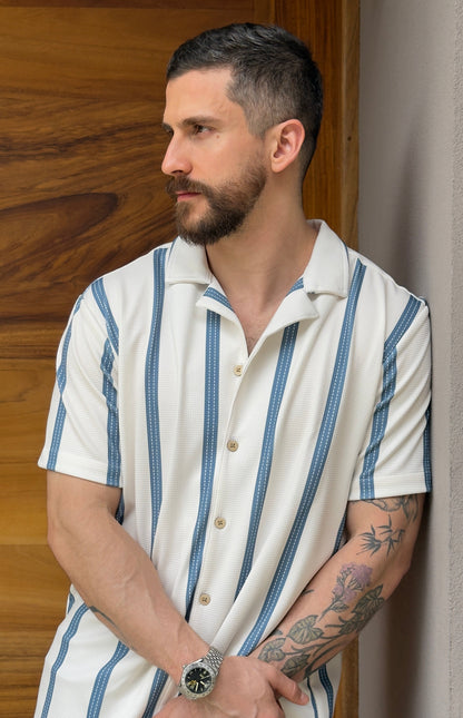 Riviera Shirt (Blanco y Azul)