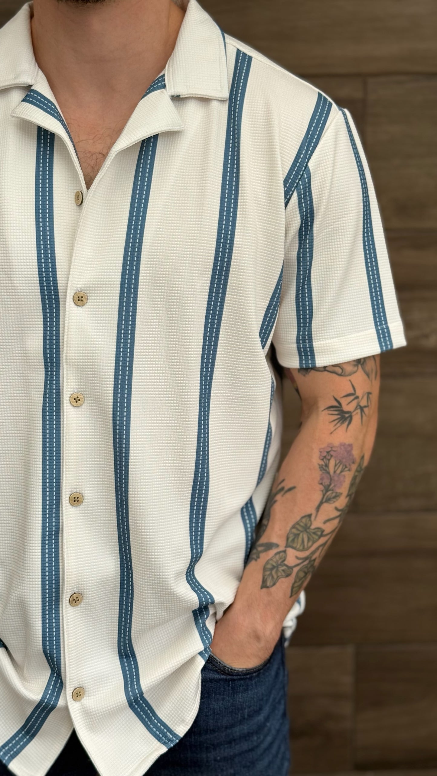 Riviera Shirt (Blanco y Azul)