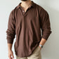 Long Sleeve Polo Café - Algodón 6.5oz