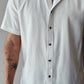 Camisa de lino triblend manga corta color blanco