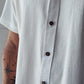 Camisa de lino triblend manga corta color blanco