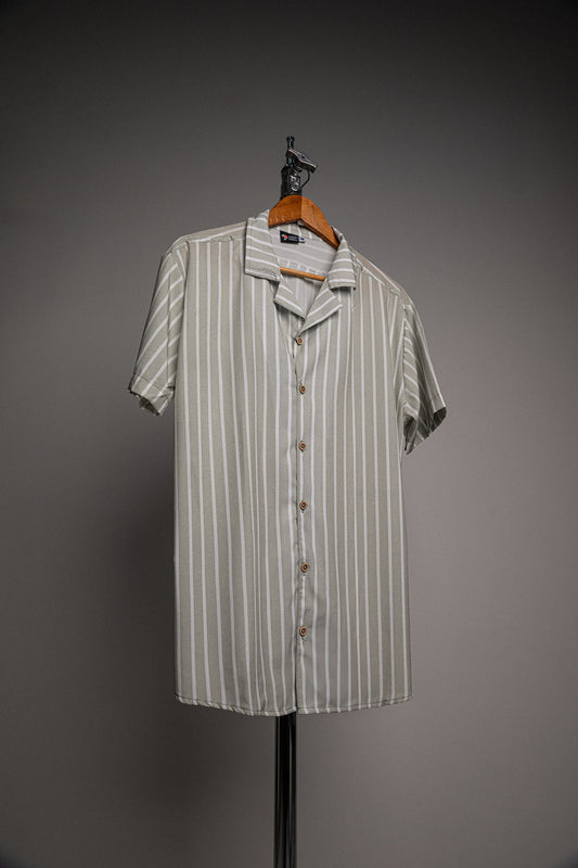 Camisa Rayas Verde y Blanco