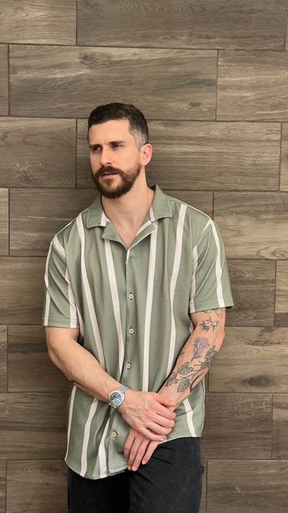 Riviera Shirt (Verde y Crema)