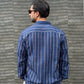 Hybrid Linen Shirt - Azul con rayas rojas