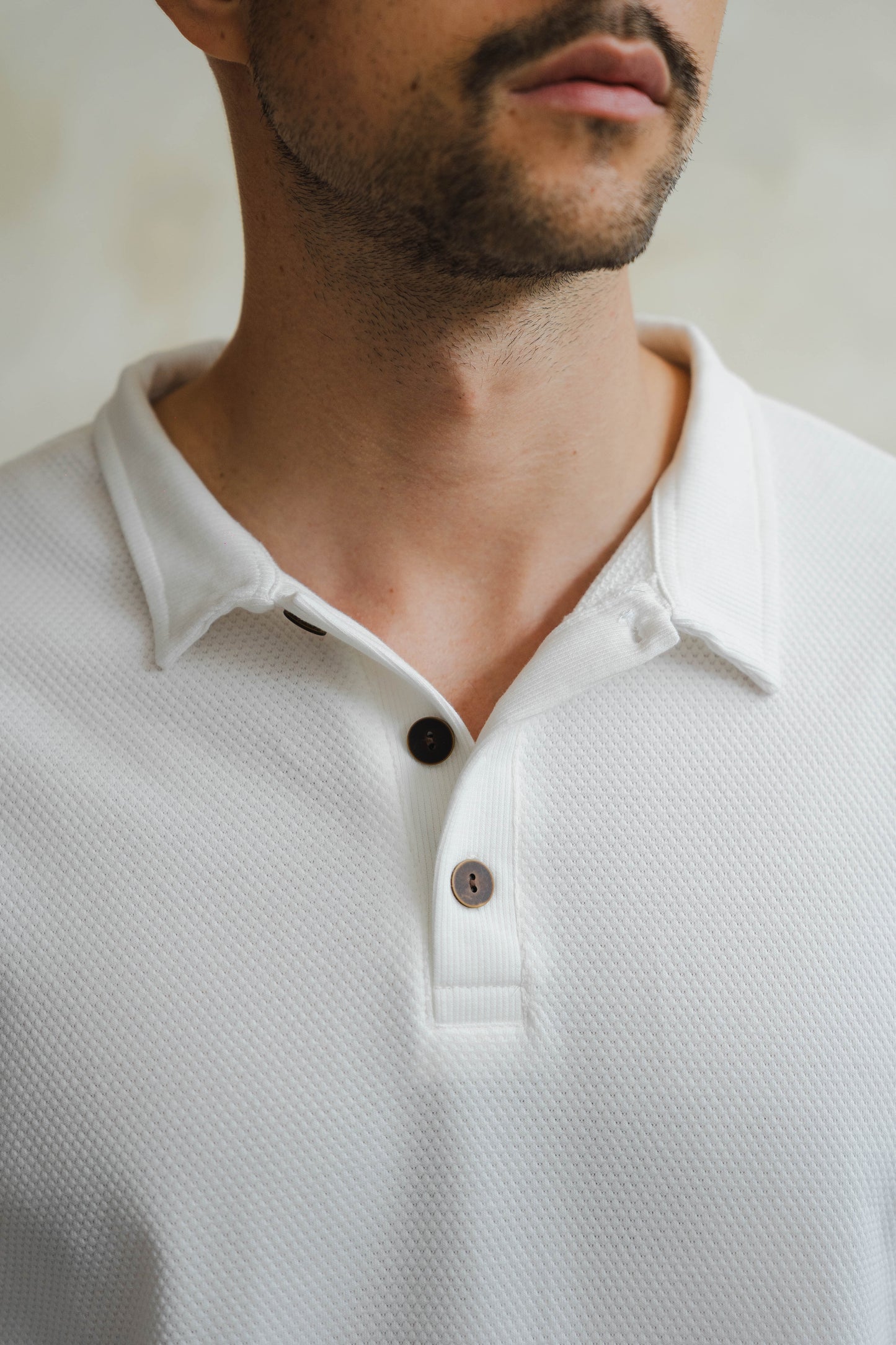 Crafted Polo Blanco Hueso