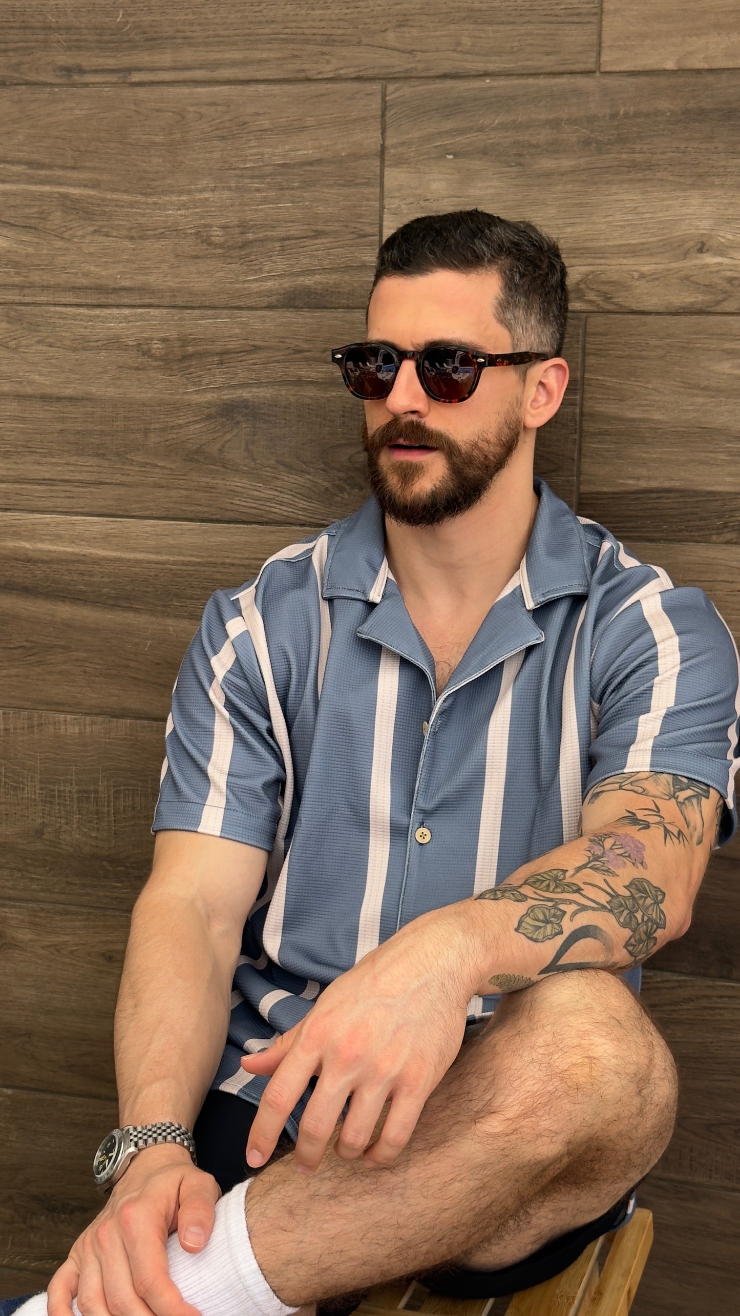 Riviera Shirt (Azul y Crema)