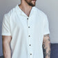 Camisa Lisa Blanca Botones de Madera