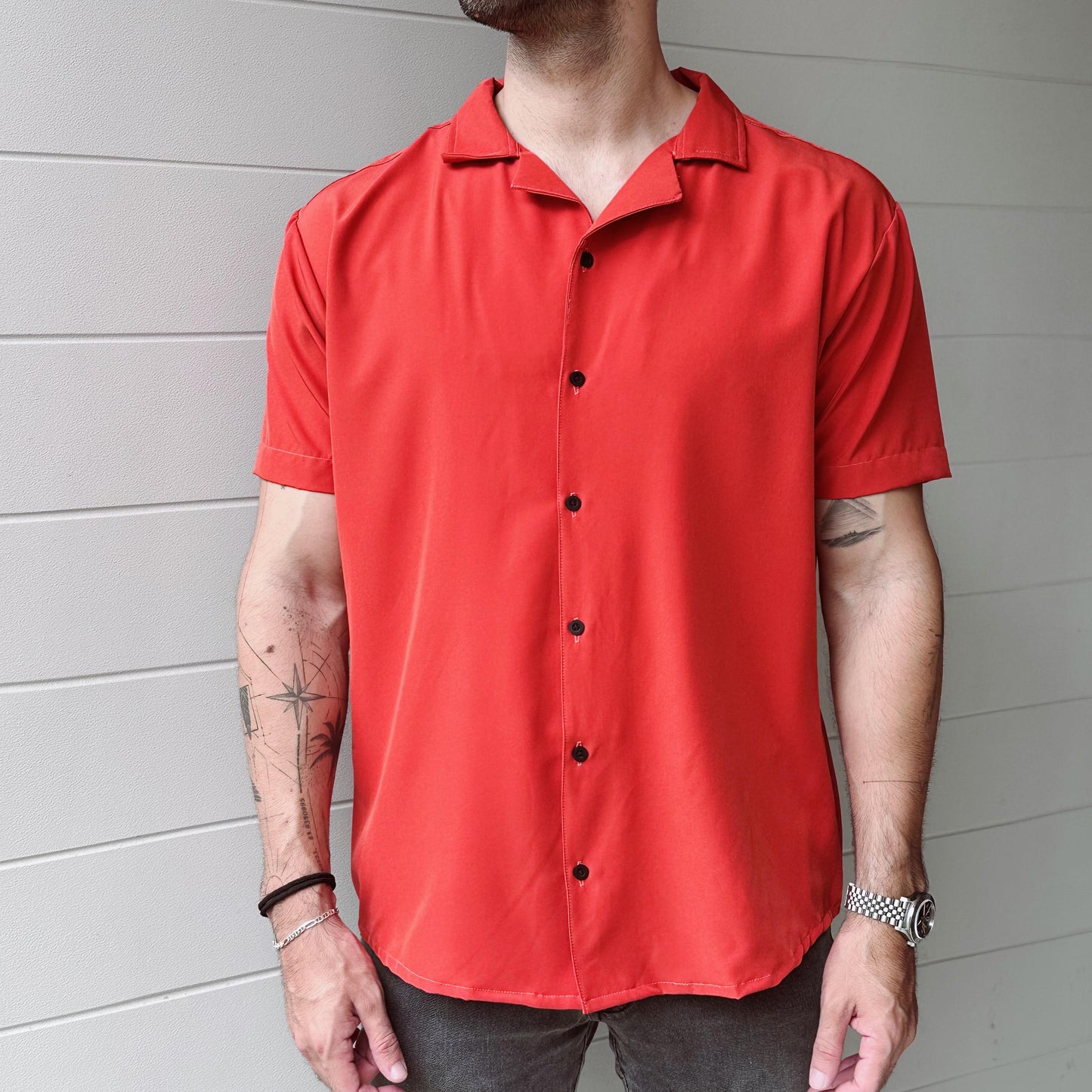 Camisa Lisa Naranja Oscuro