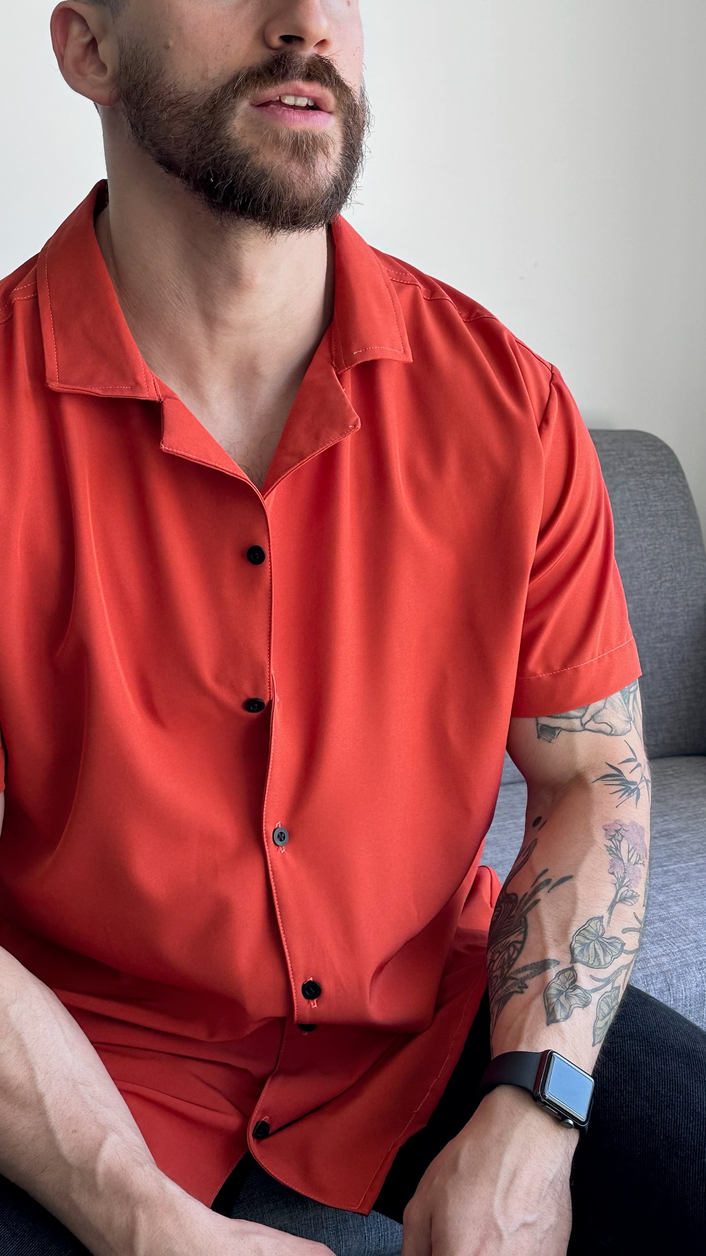 Camisa Lisa Naranja Oscuro