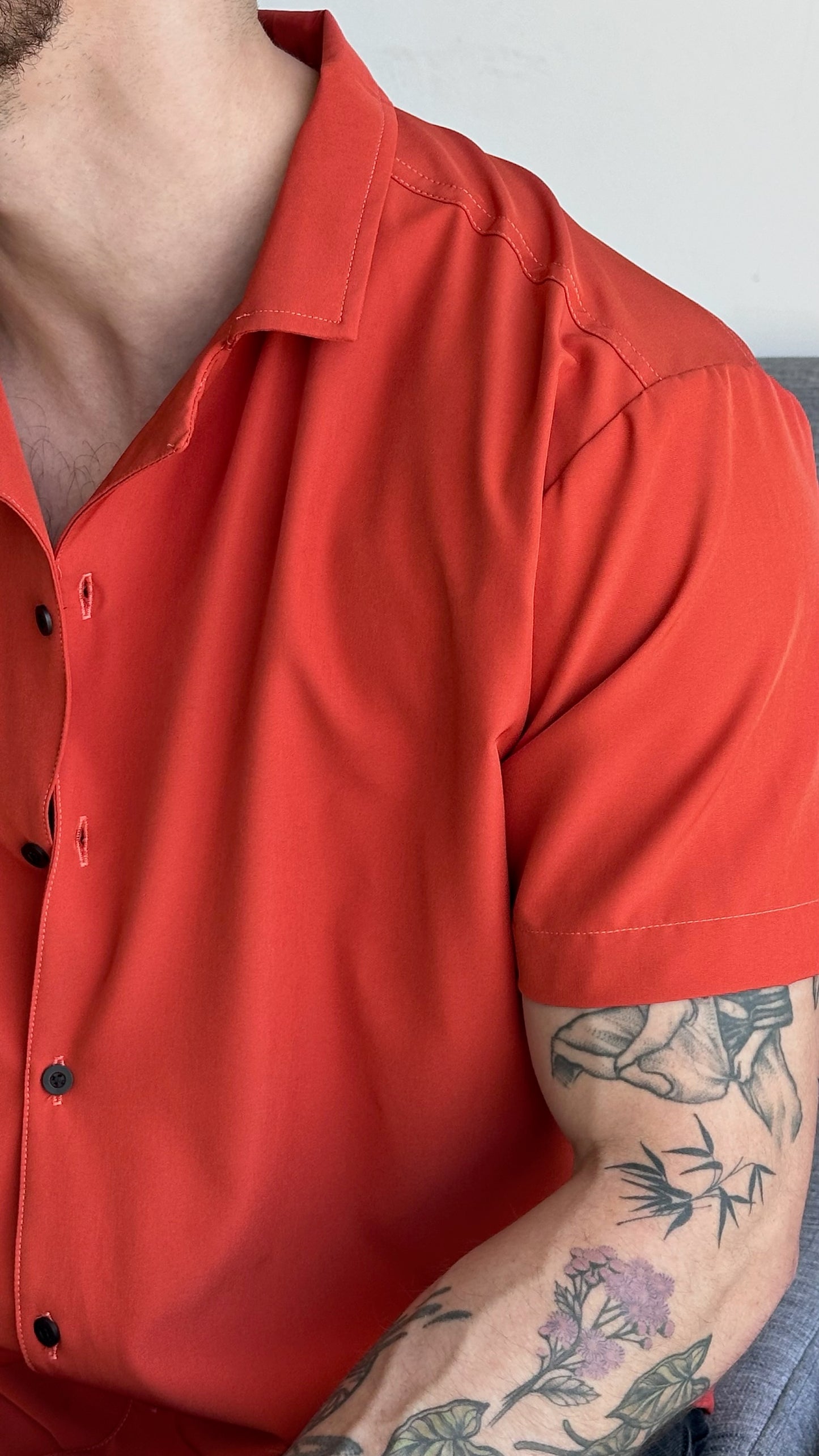 Camisa Lisa Naranja Oscuro