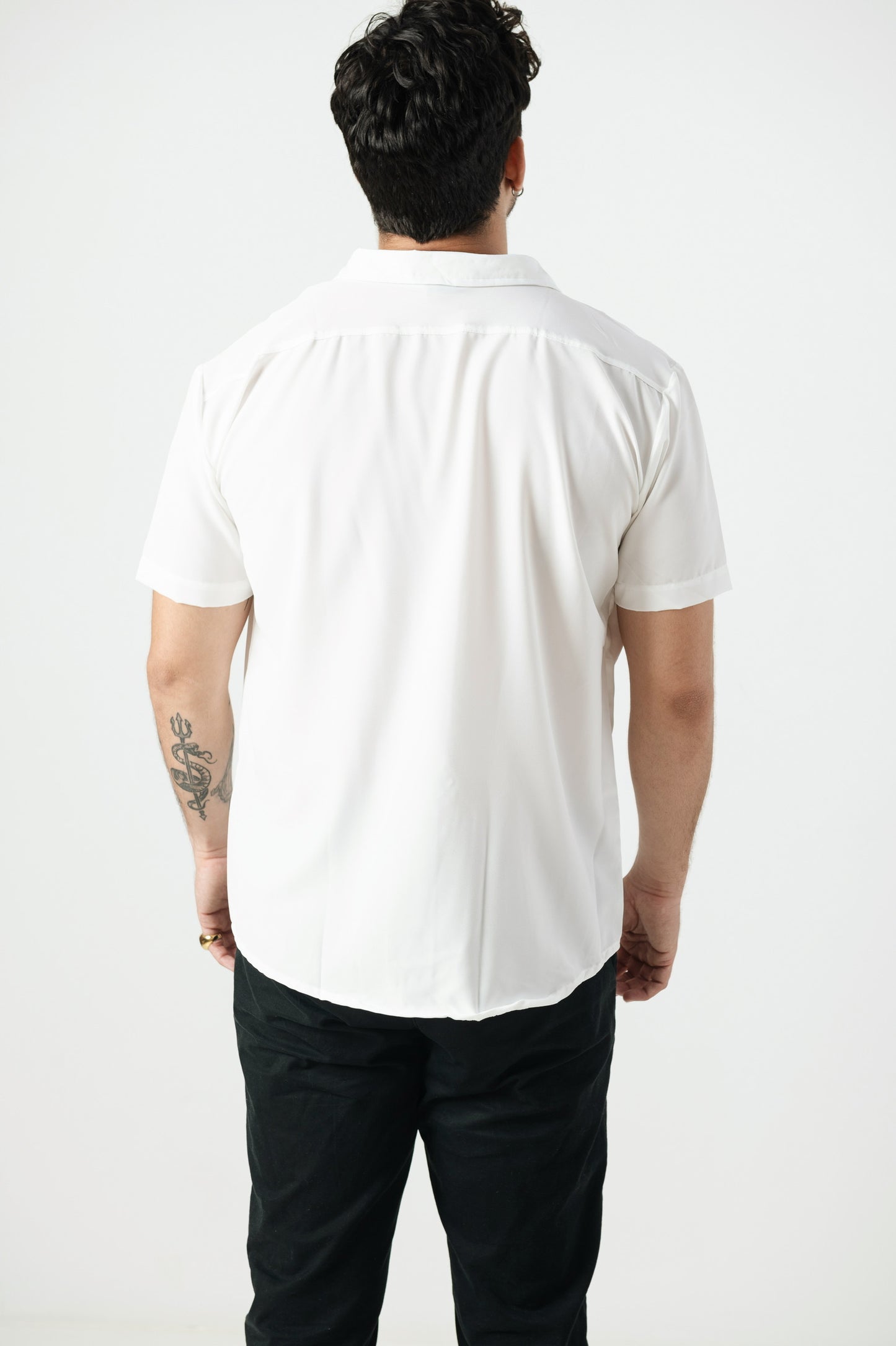 Camisa Lisa Blanca Botones de Madera