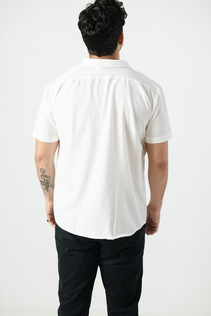 Camisa Lisa Blanca Botones de Madera