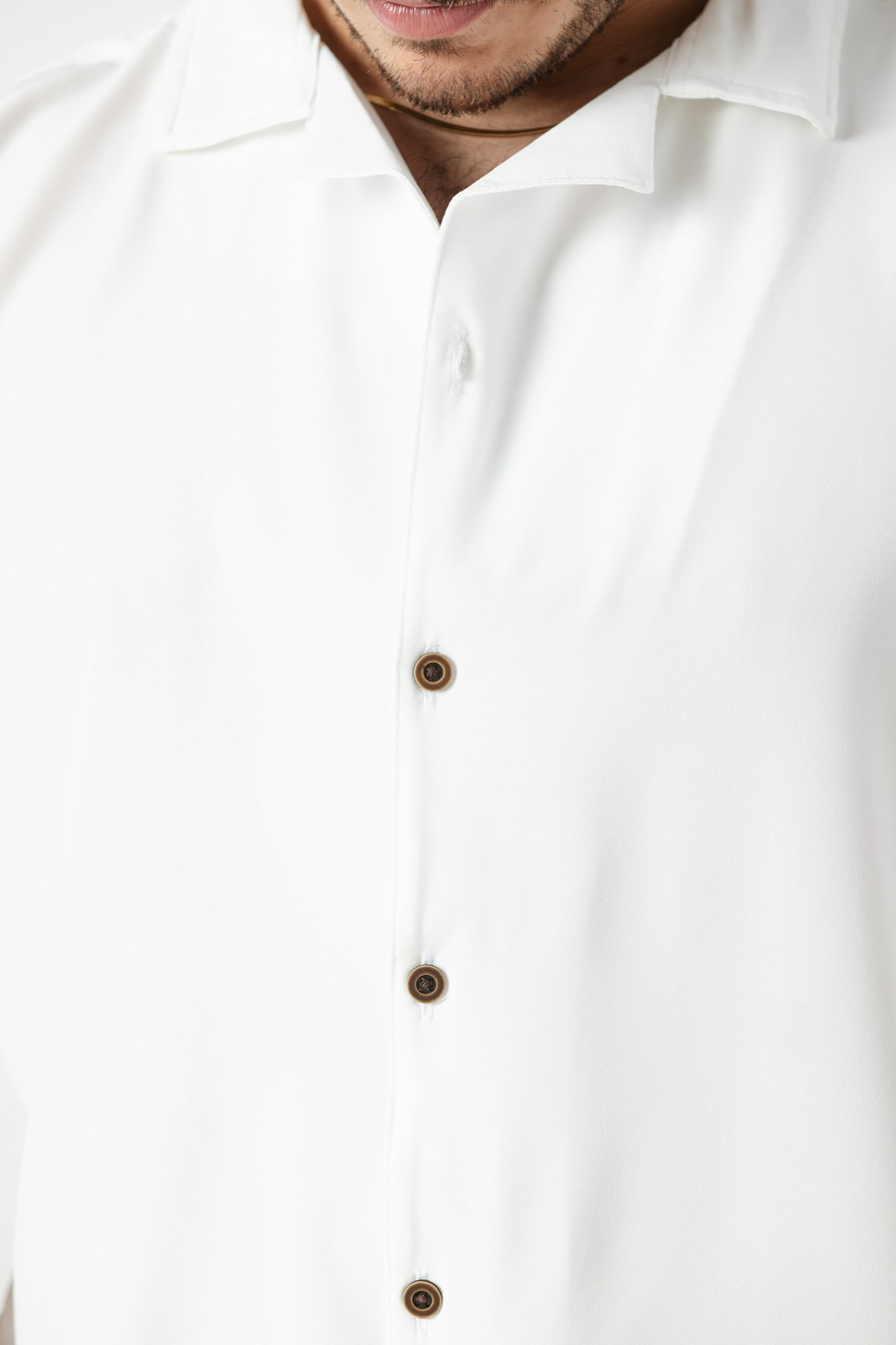 Camisa Lisa Blanca Botones de Madera