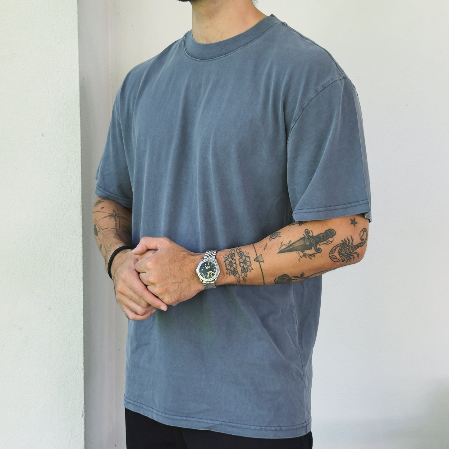 Oversized T-Shirts Azul washed
