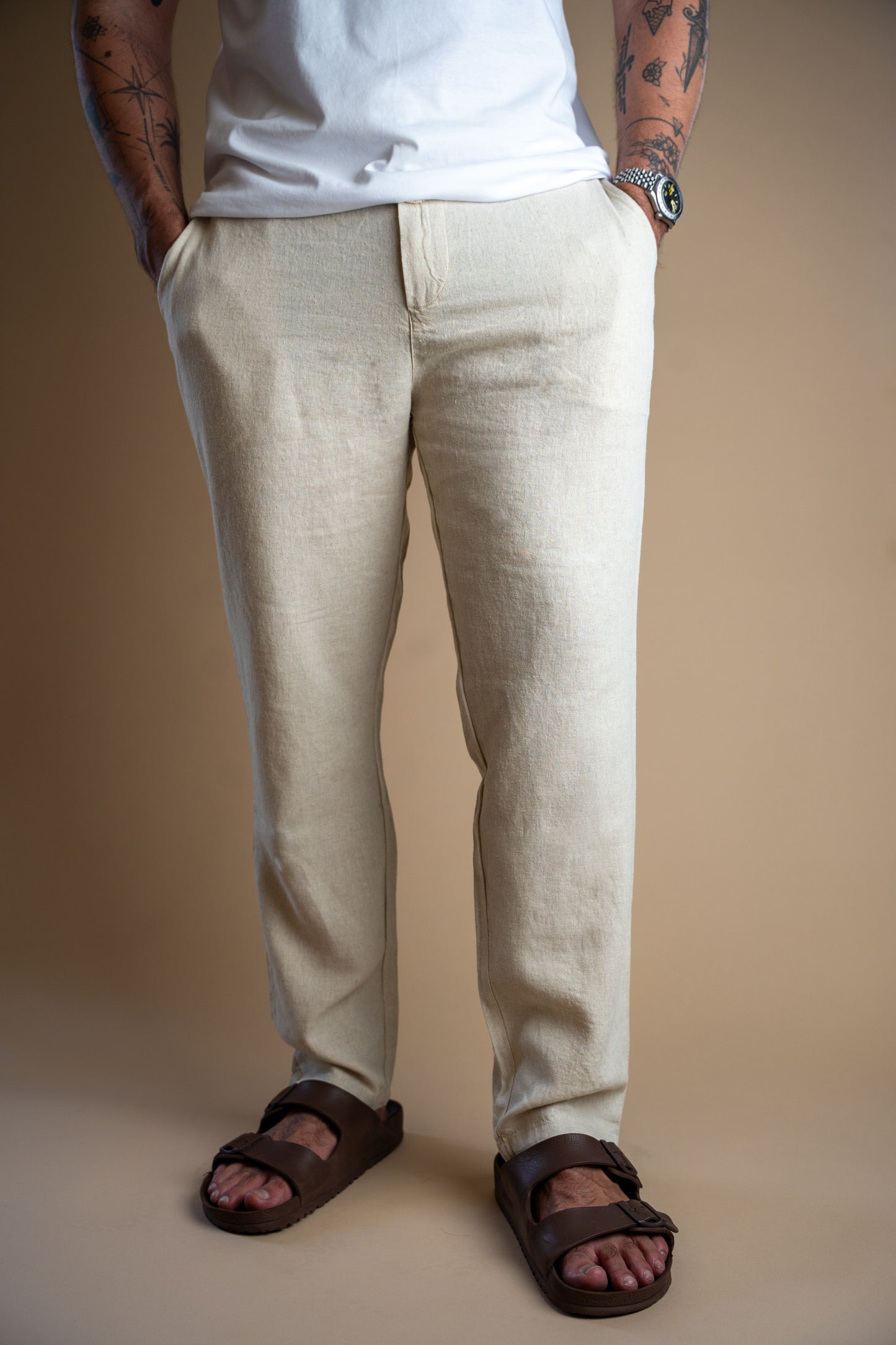 Pantalón de Lino - Color Arena