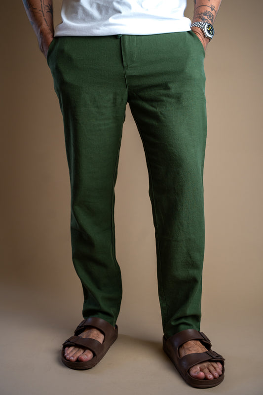 Pantalón de Lino - Color Verde Musgo