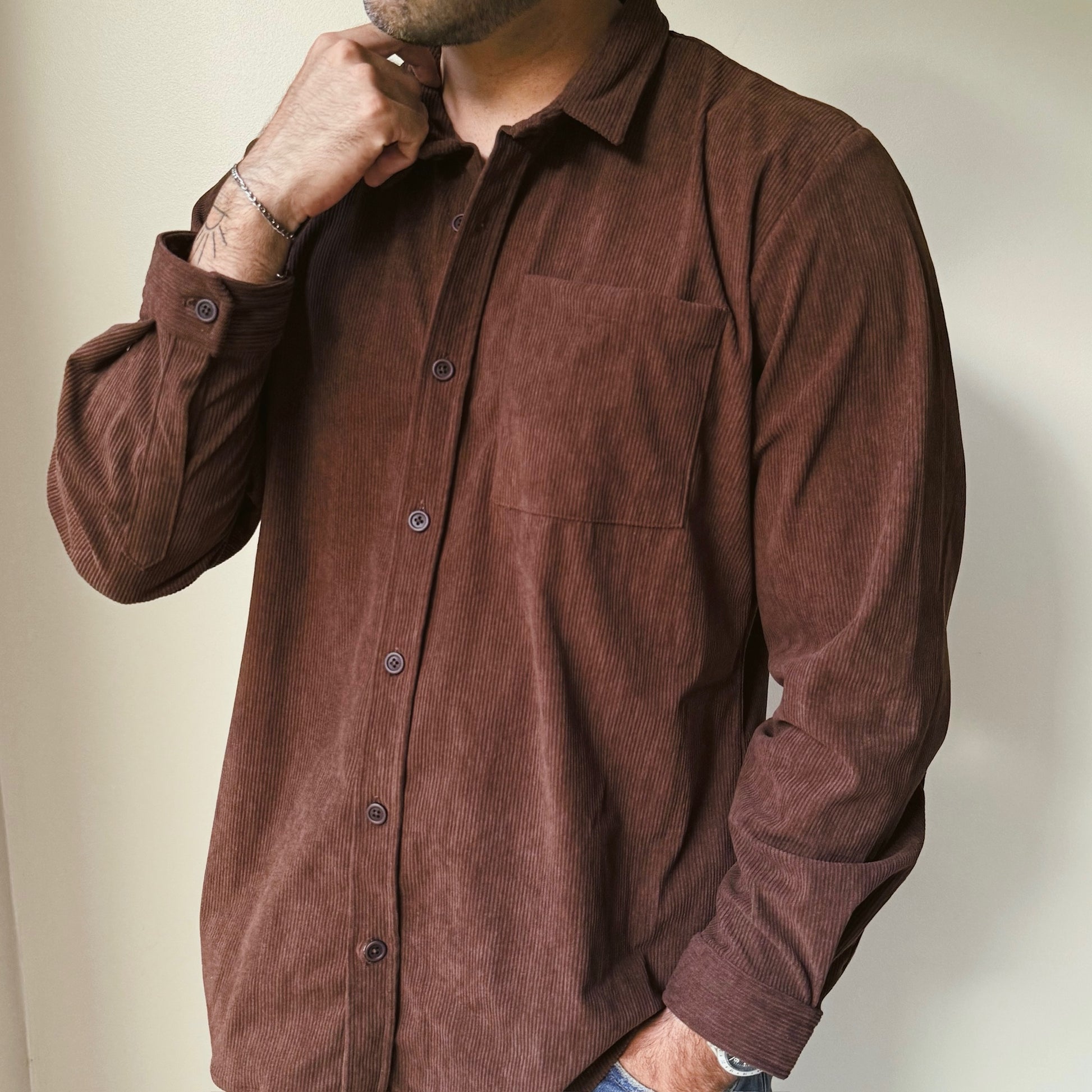 River Cord Shirt - Café 5