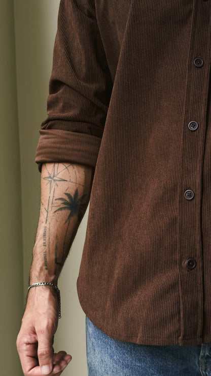 River Cord Shirt - Café 7