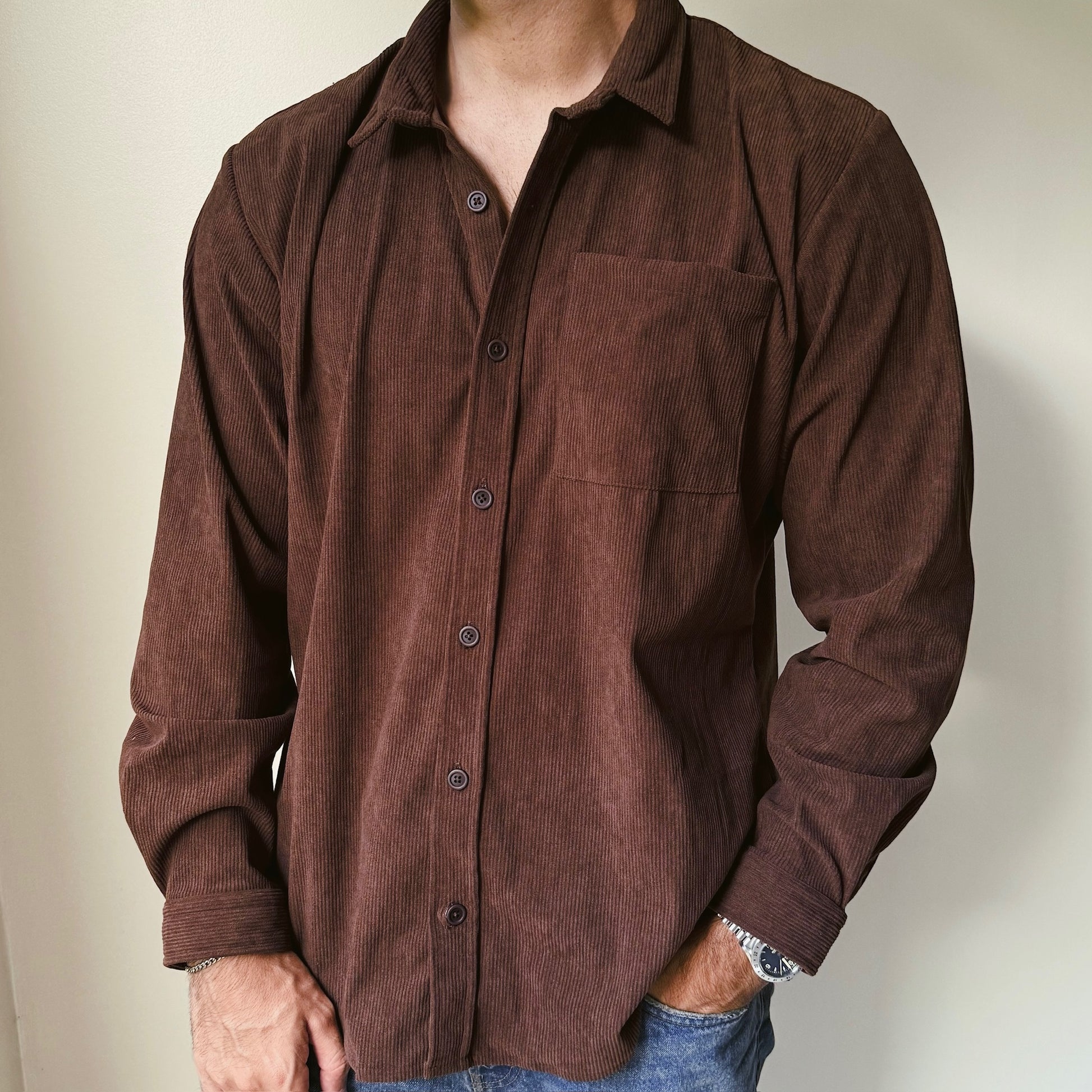 River Cord Shirt - Café