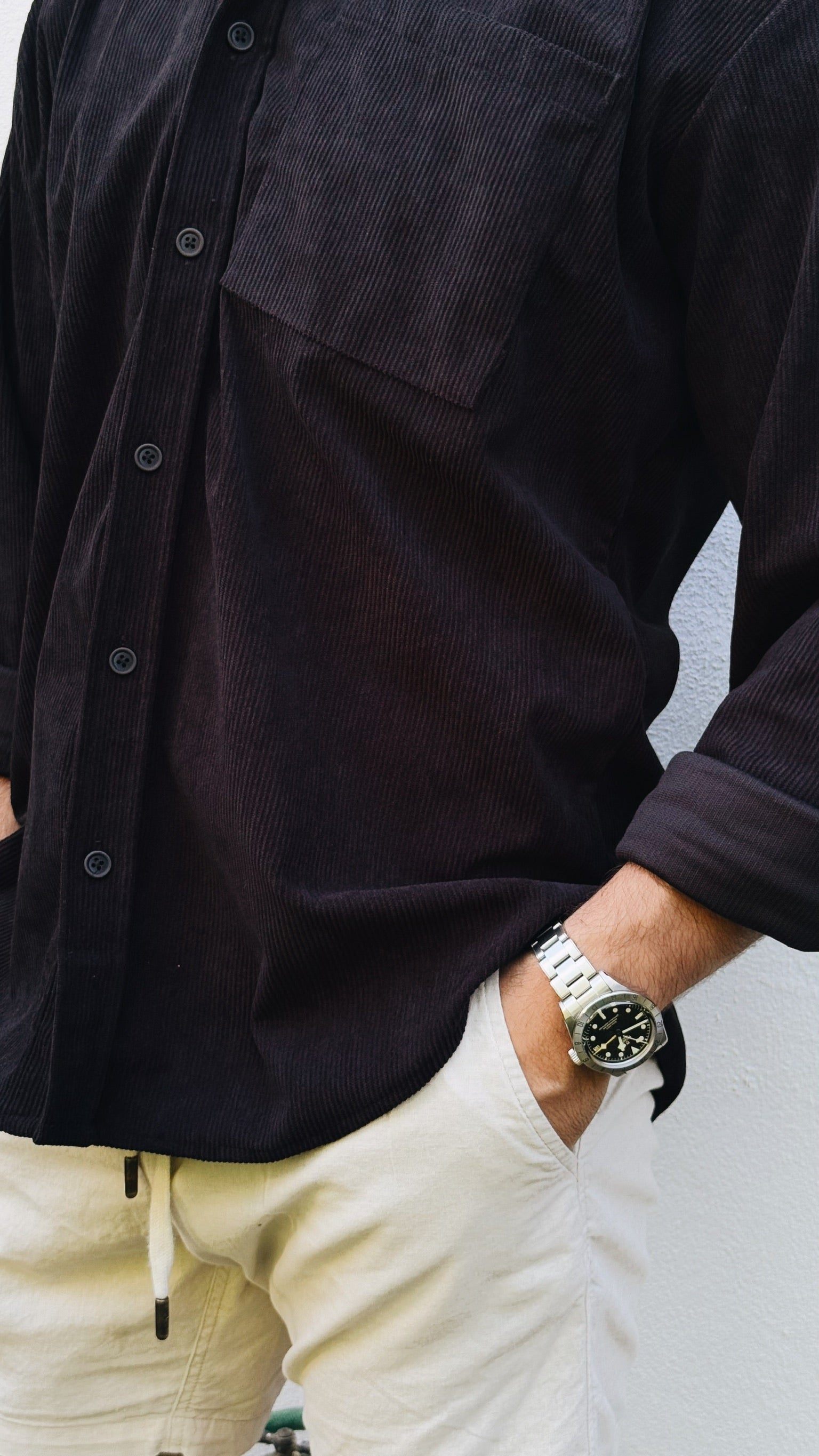 River Cord Shirt - Negro 3