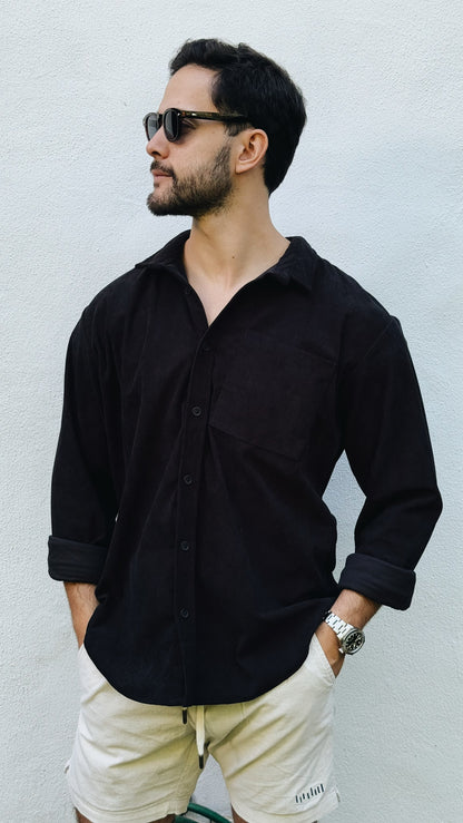 River Cord Shirt - Negro 4