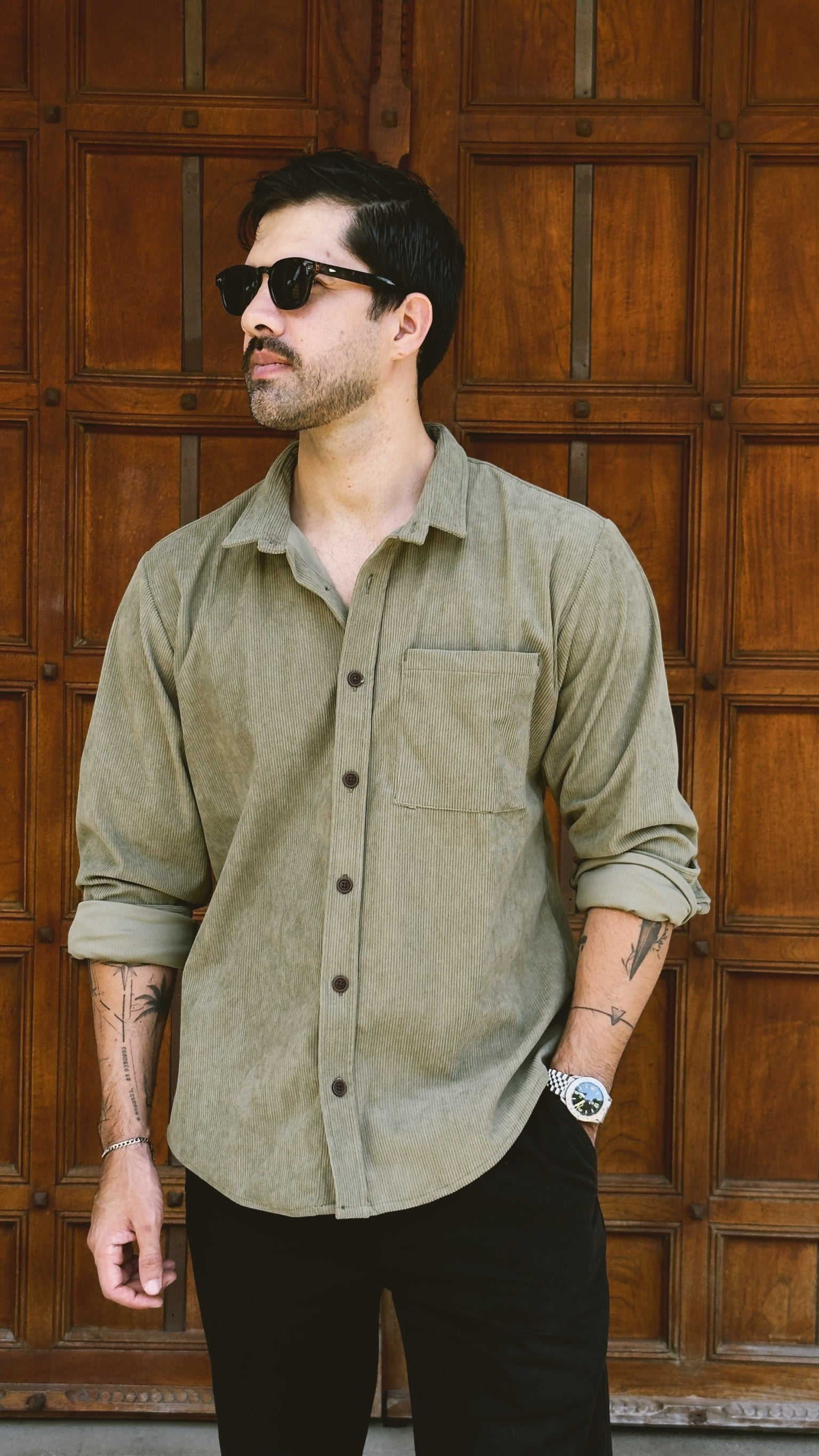 River Cord Shirt - Verde