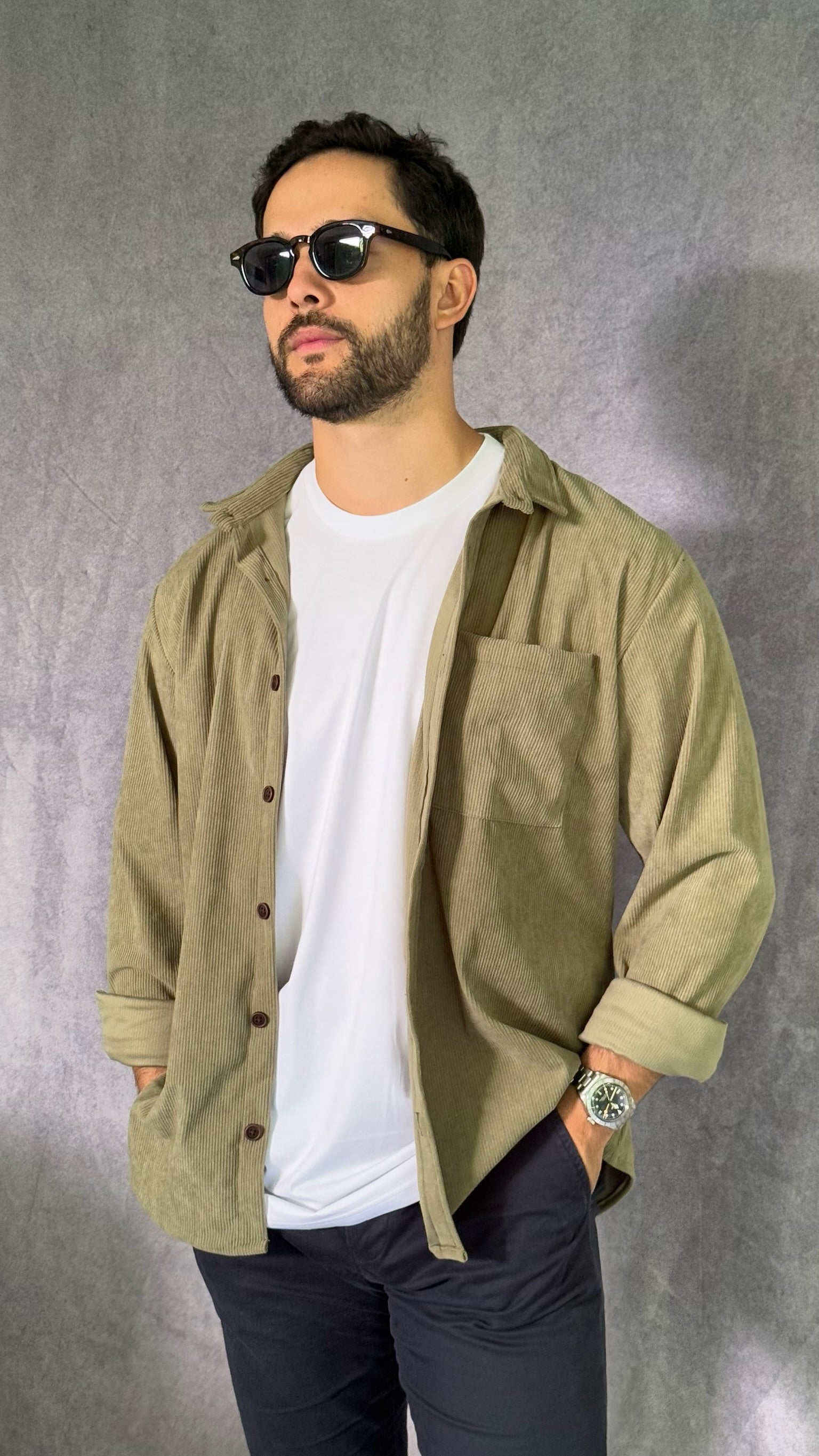 River Cord Shirt - Verde 5