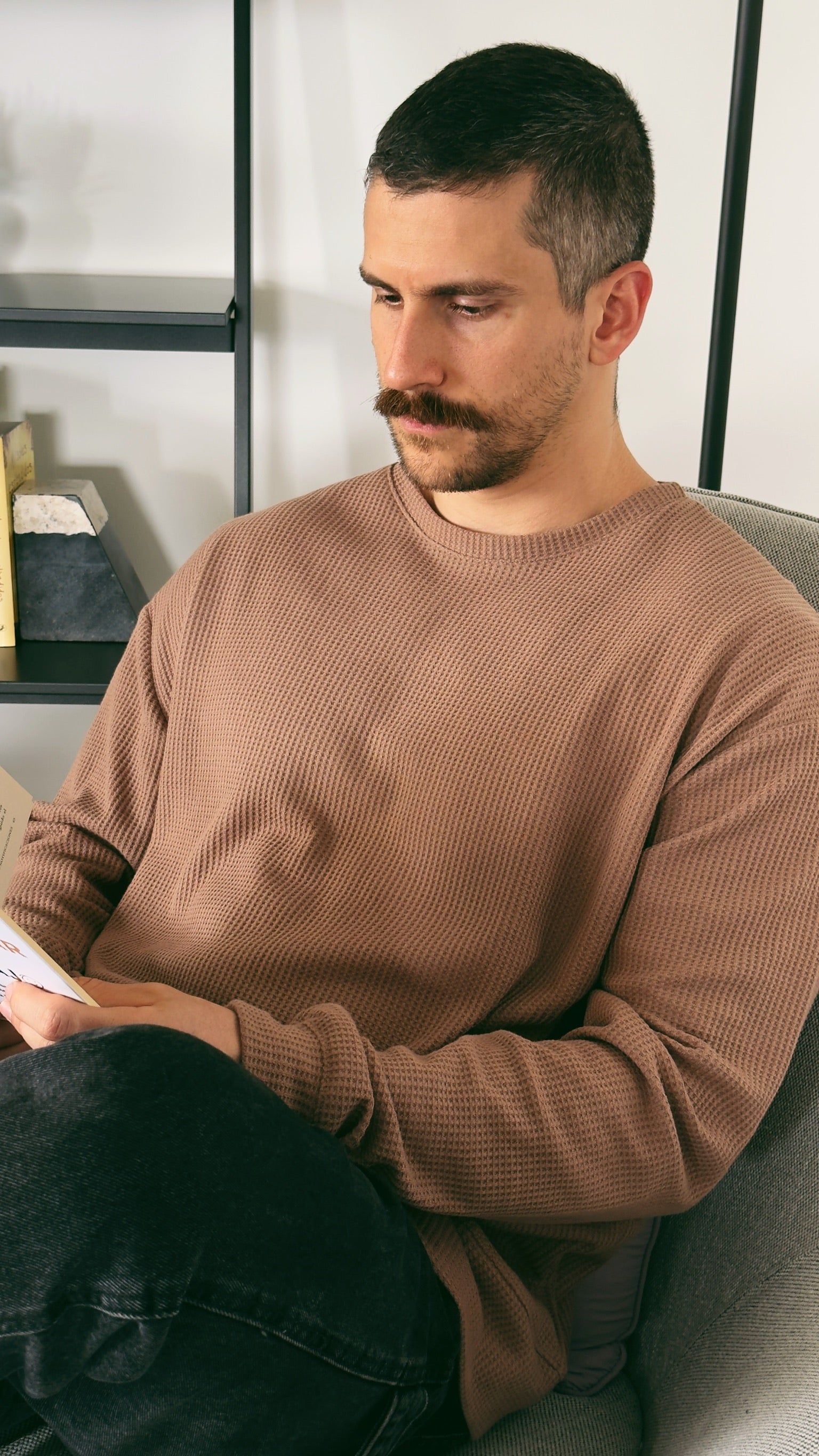 Waffle Pullover Mocha 5