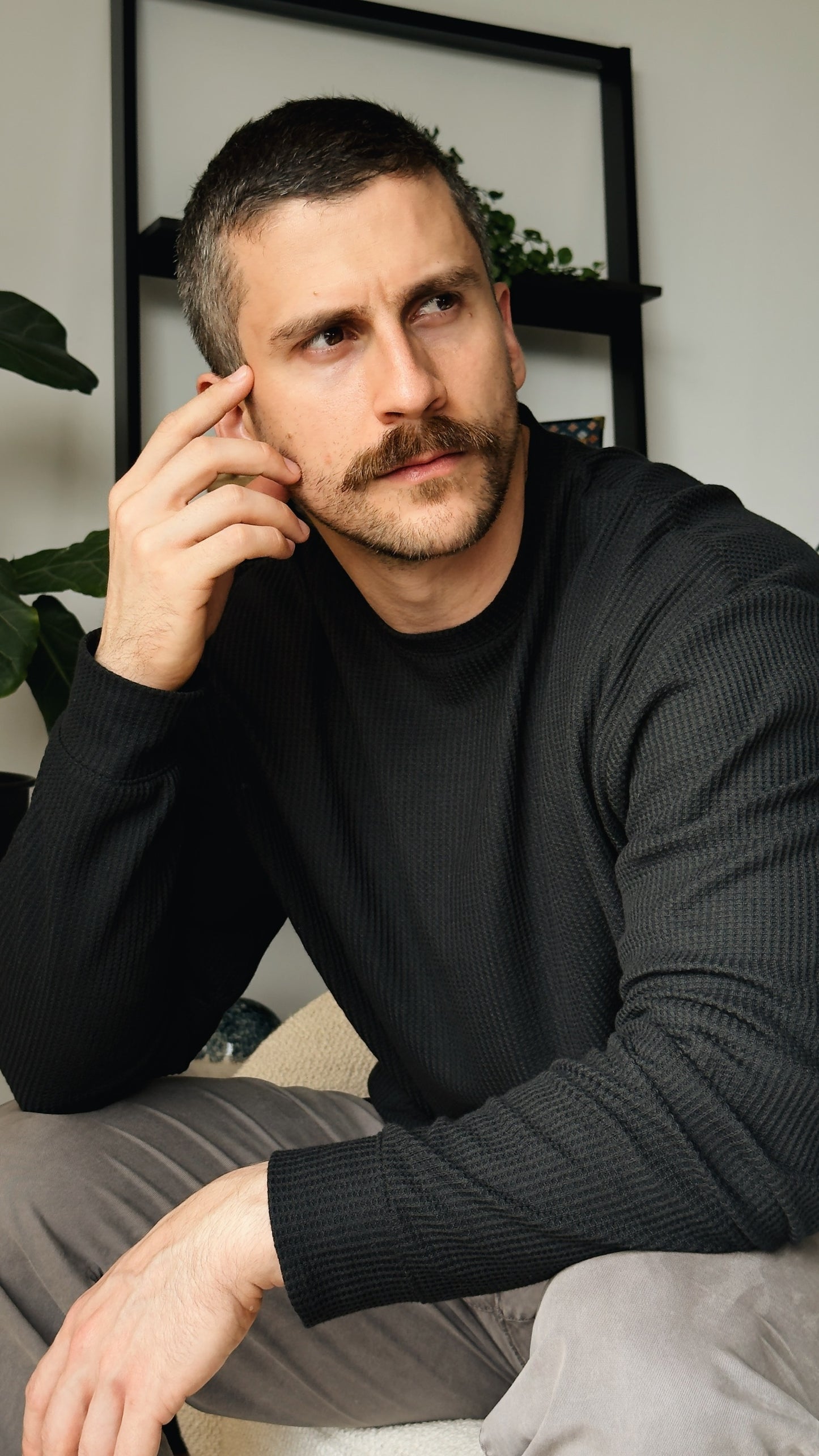 Waffle Pullover Negro4