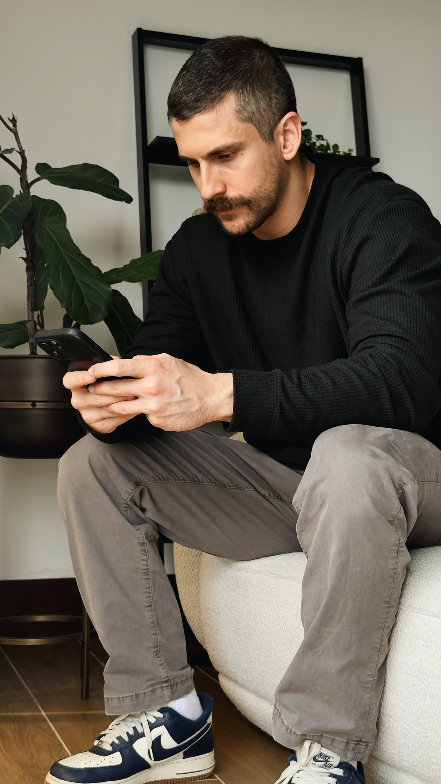 Waffle Pullover Negro 5